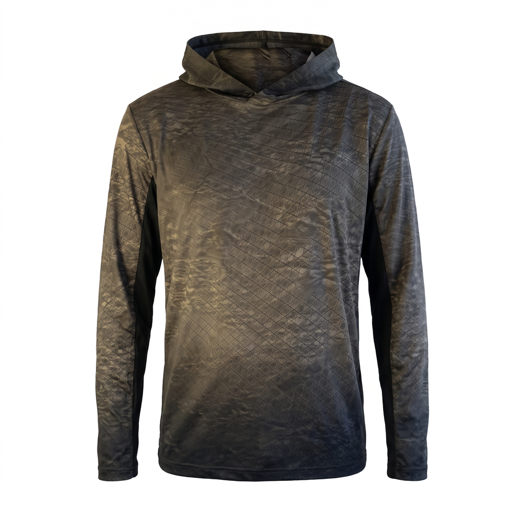 UPF 50+ Hooded Sun Jersey — Moss — studio view