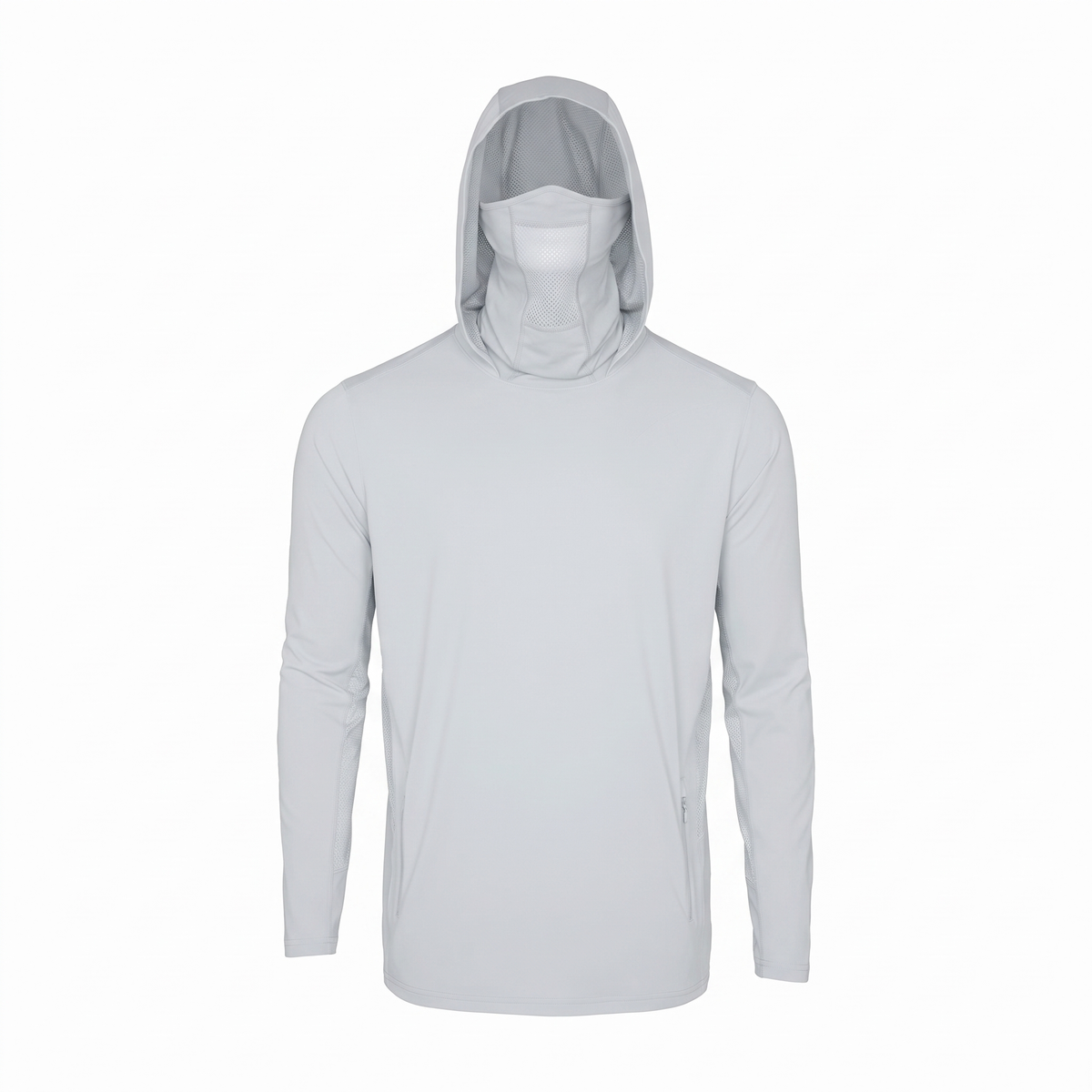 UPF 50+ Solid Hooded Sun Shirt — Slate — studio view