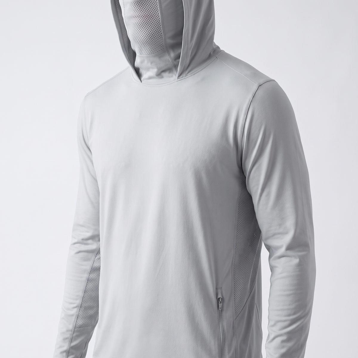 UPF 50+ Solid Hooded Sun Shirt — Slate — product hero