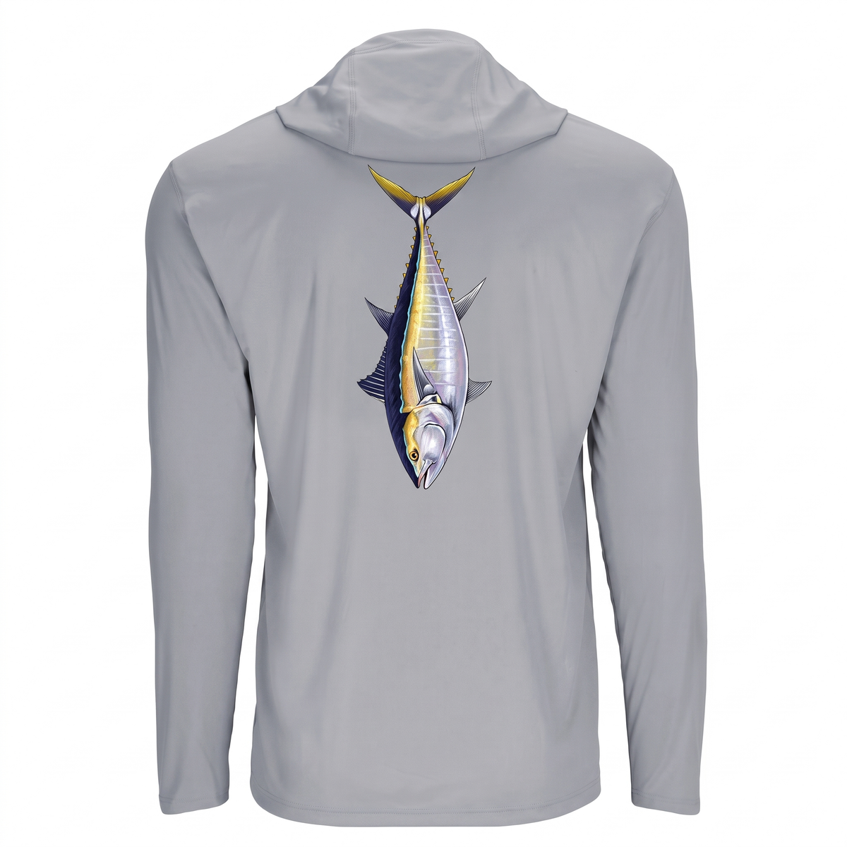 UPF 50+ Bluefin Tuna Hooded Sun Shirt — studio view
