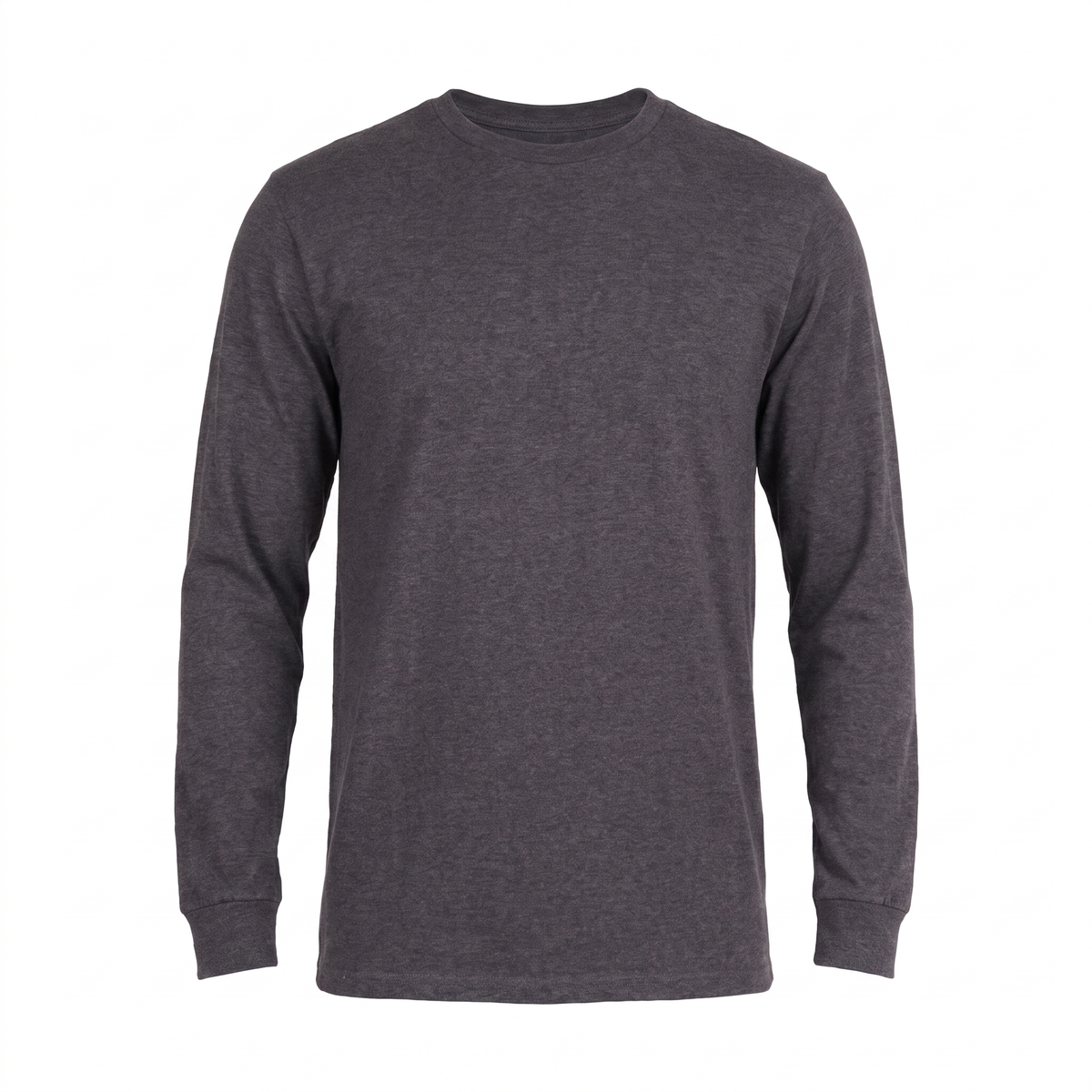 UPF 50+ Long-Sleeve Sun Tee — Charcoal Heather — studio view