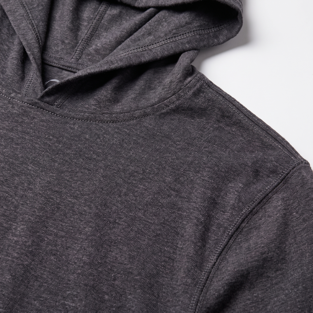 UPF 50+ Long-Sleeve Sun Tee — Charcoal Heather — detail