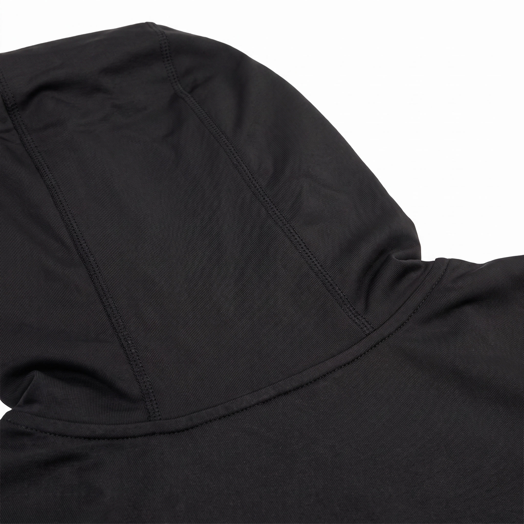 UPF 50+ Hooded Sun Shirt — Black — detail