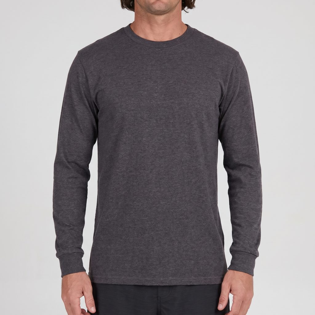 UPF 50+ Long-Sleeve Sun Tee — Charcoal Heather — product hero