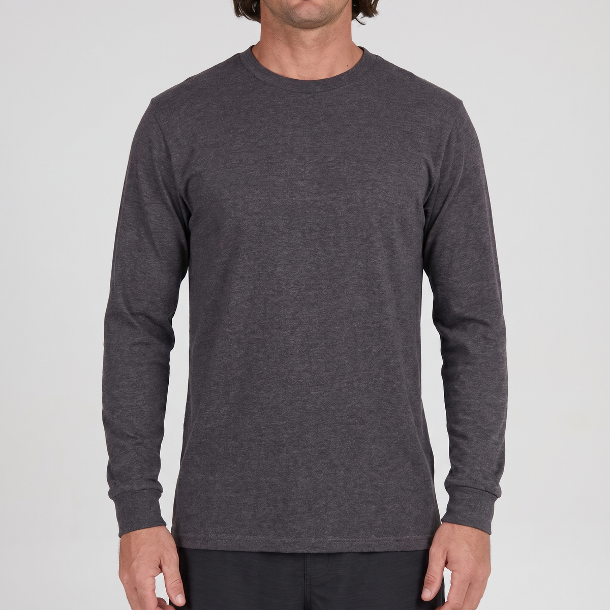 UPF 50+ Long-Sleeve Sun Tee — Charcoal Heather — product hero