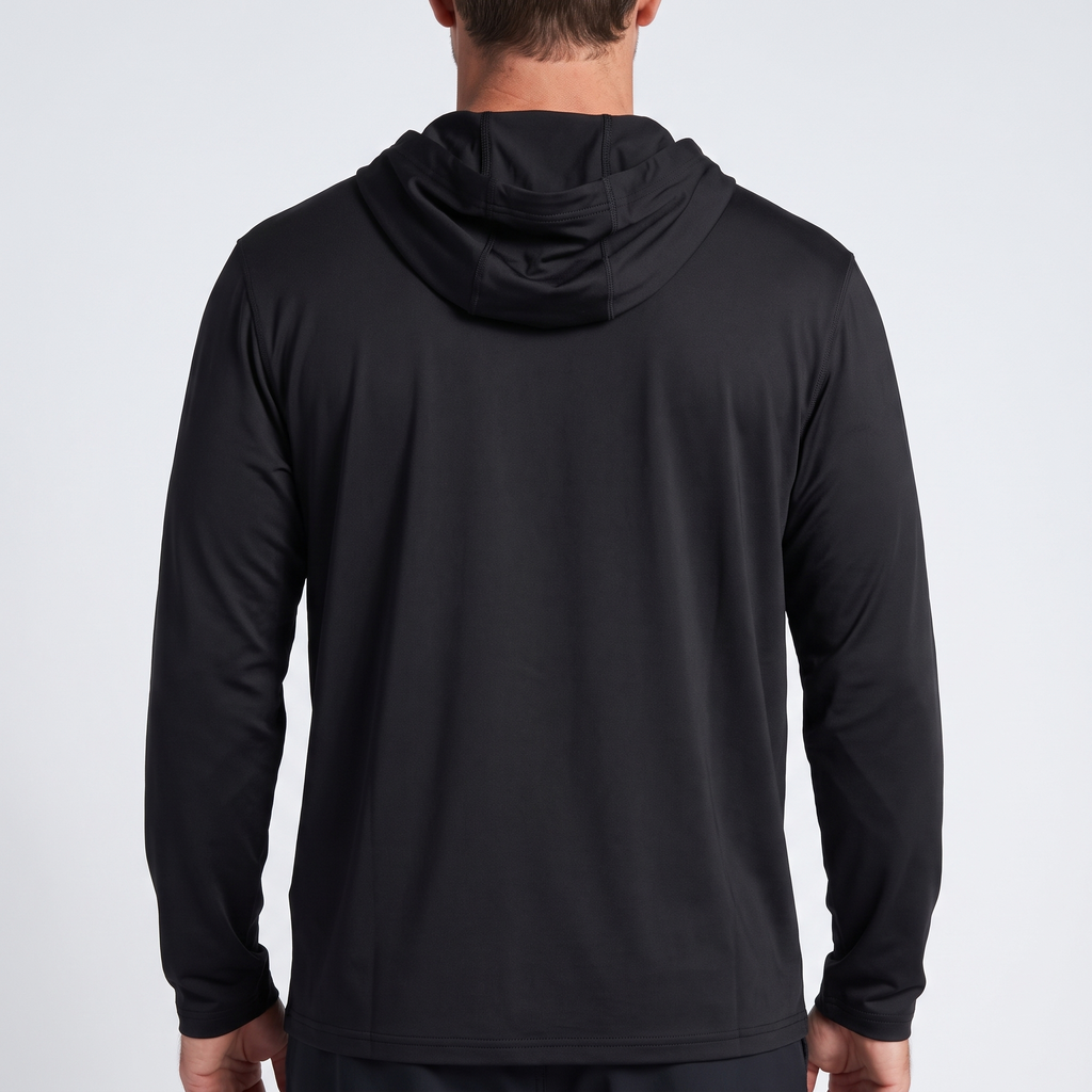 UPF 50+ Hooded Sun Shirt — Black — product hero
