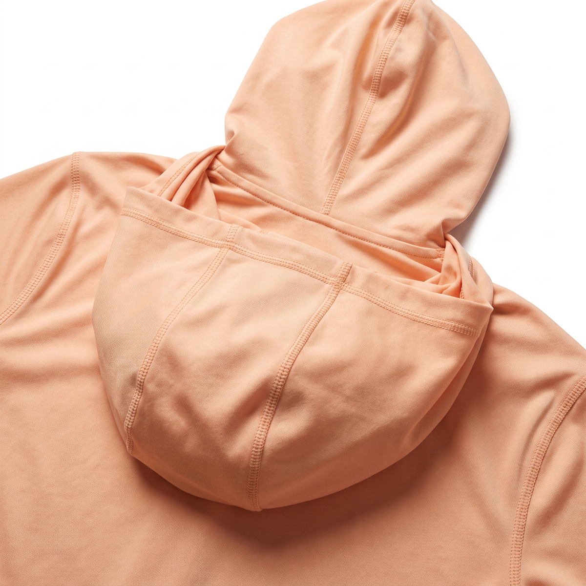 Women's UPF 50+ Hooded Sun Shirt — Apricot — detail