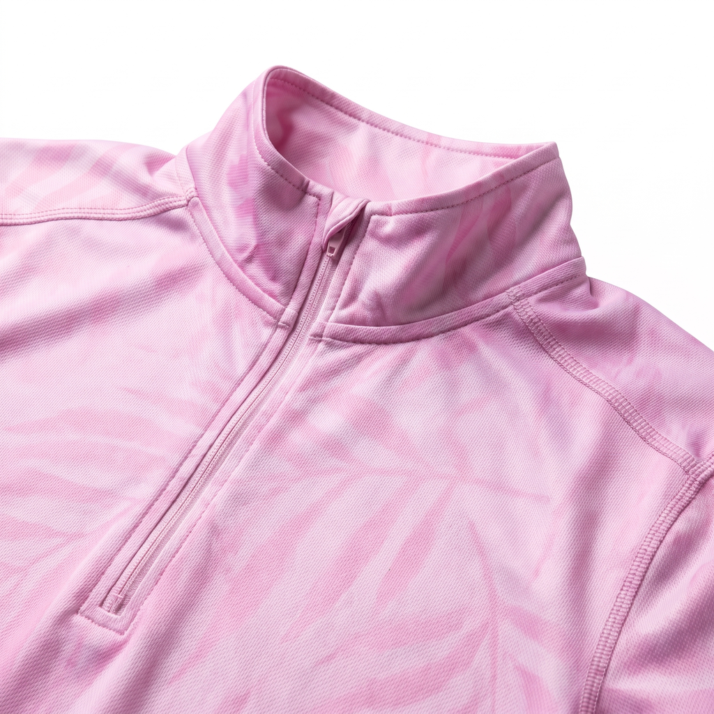 Women's UPF 50+ Collared Sun Jersey — Rose — detail