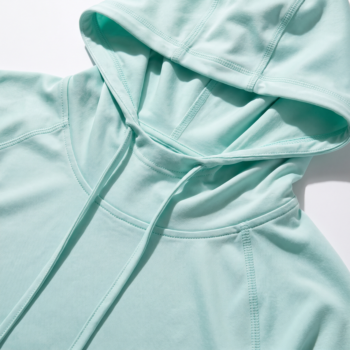 Women's UPF 50+ Hooded Sun Shirt — Seafoam — detail