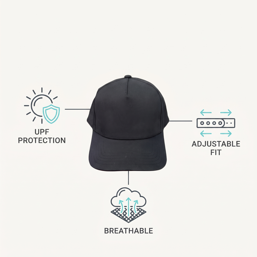 Wide-Brim Fishing Hat — features
