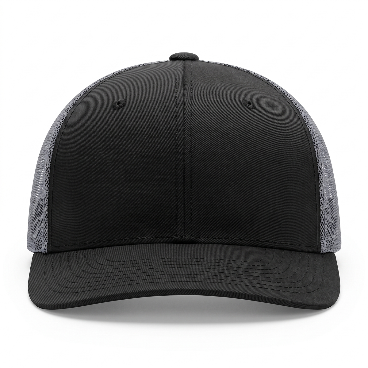 Marlin Patch Trucker Cap — Black — studio view