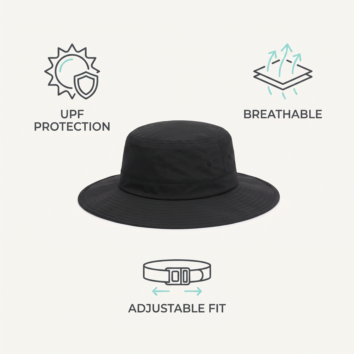 Packable Wide-Brim Sun Hat — Shadow — features