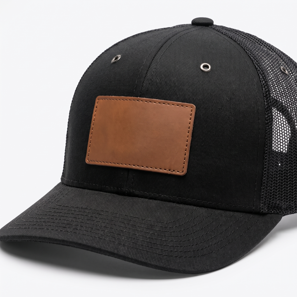 Marlin Patch Trucker Cap — Black — detail