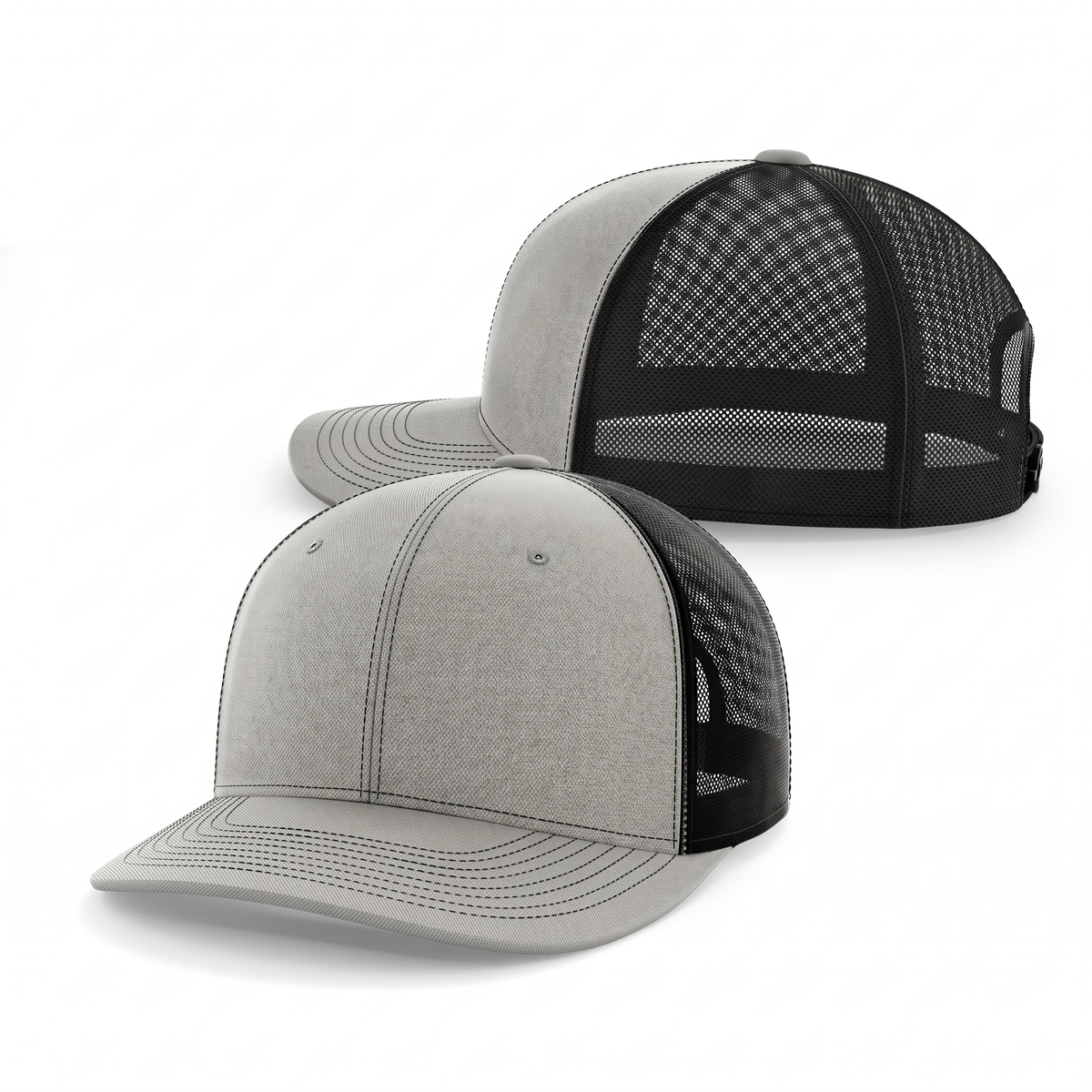 Signature Trucker Cap — Grey/Blue — studio view