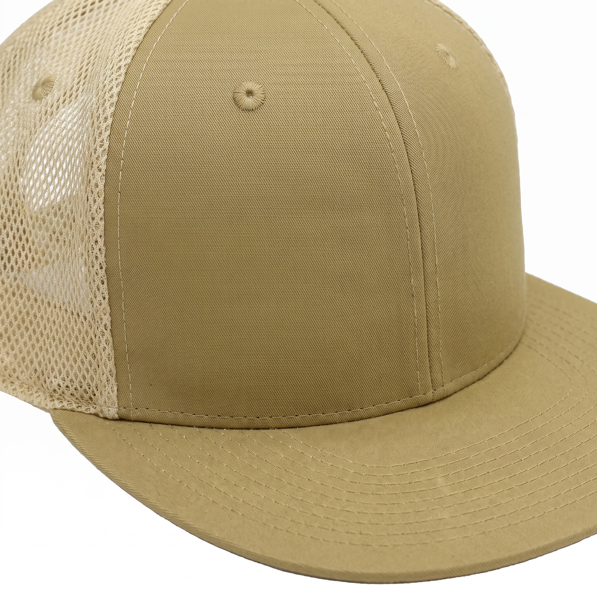 Flat-Brim Mesh Cap — detail