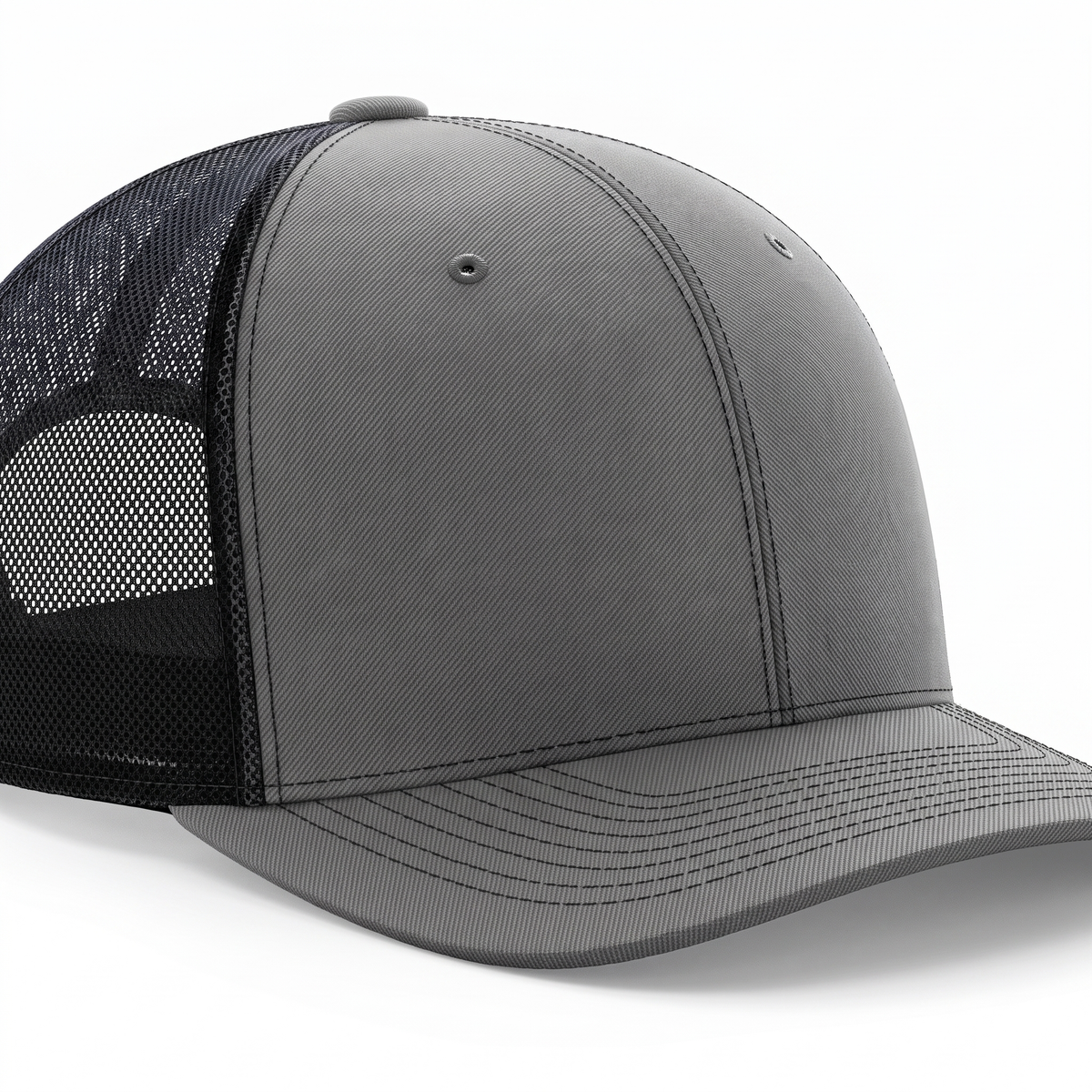 Marlin Trucker Cap — Grey — detail