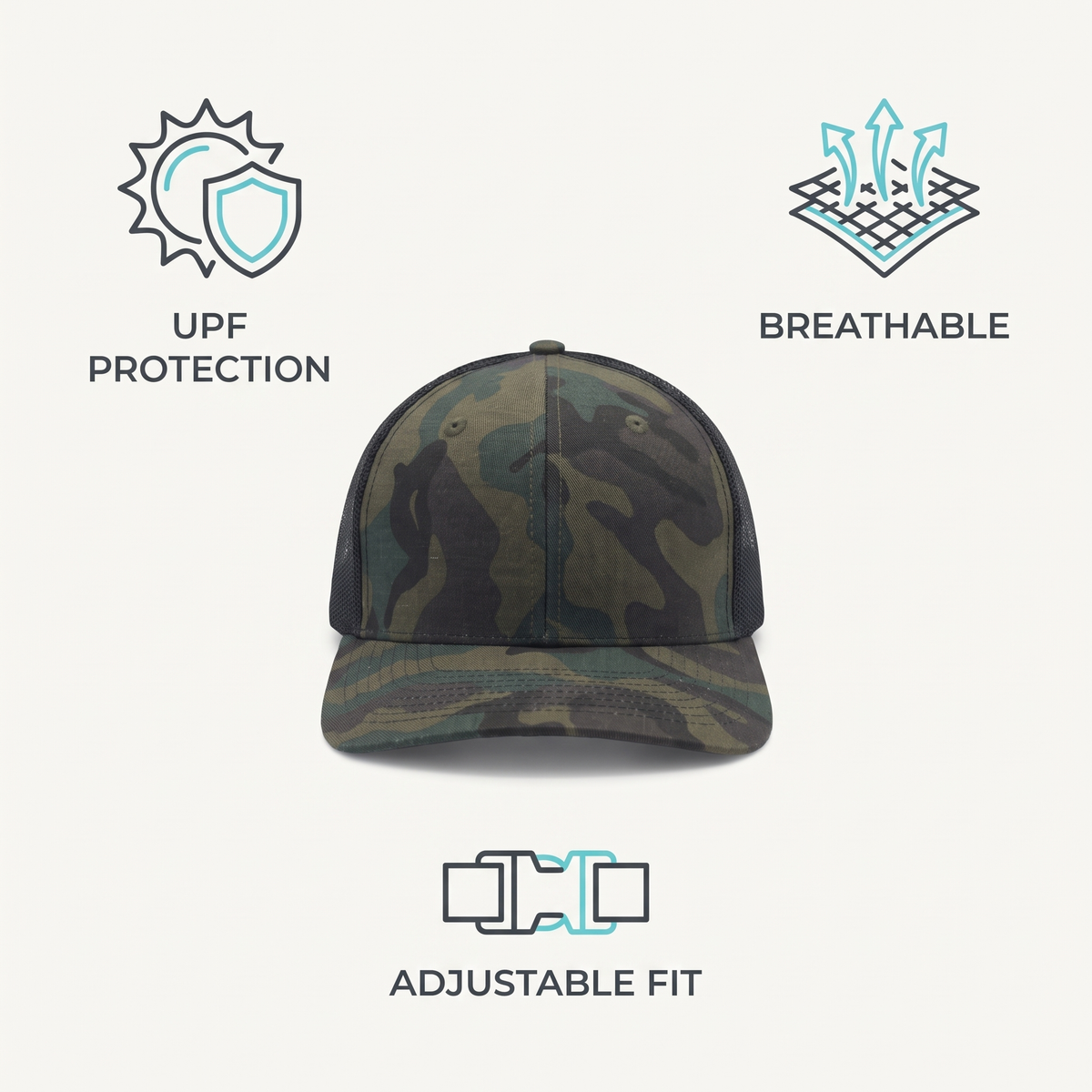 Camo Trucker Cap — features