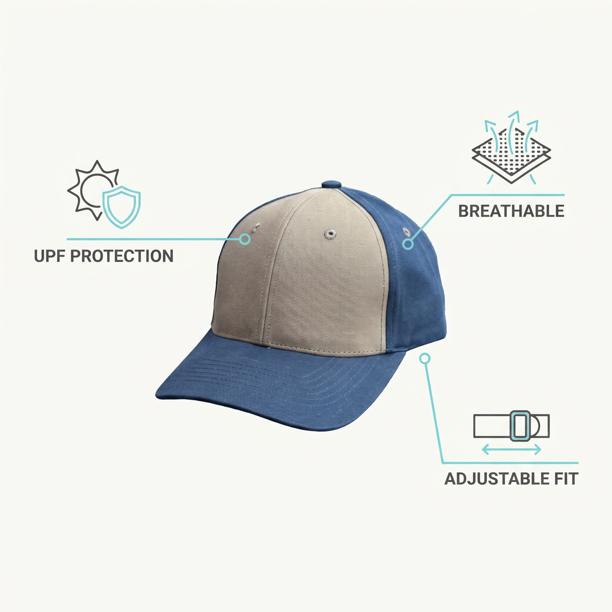 Everyday Fishing Cap — Grey/Blue — features
