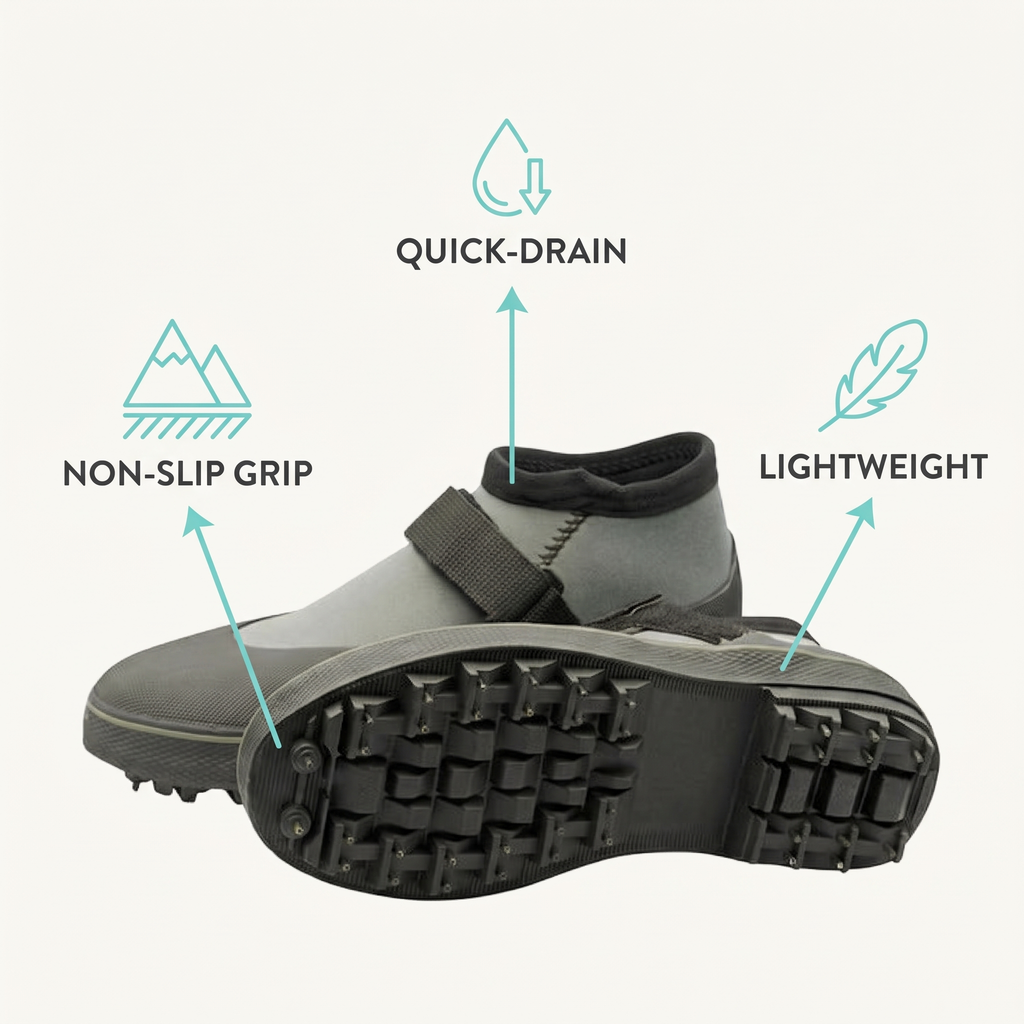 Low-Cut Rock Grip Wading Shoes — features