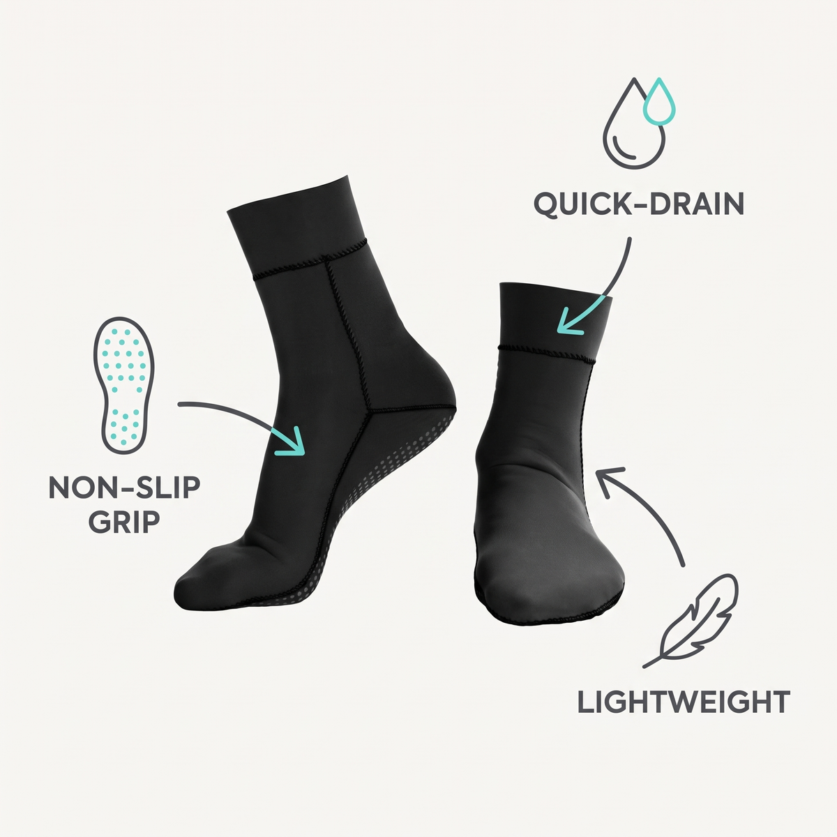 2mm Neoprene Wading Socks — features