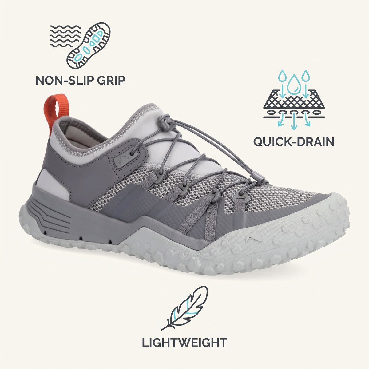 Pursuit Wet-Wading Shoes — Steel — features