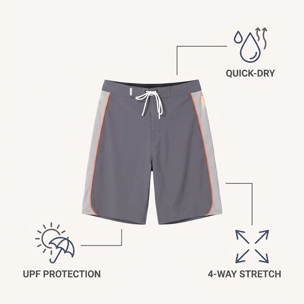 Fixed-Waist Boardshorts — features