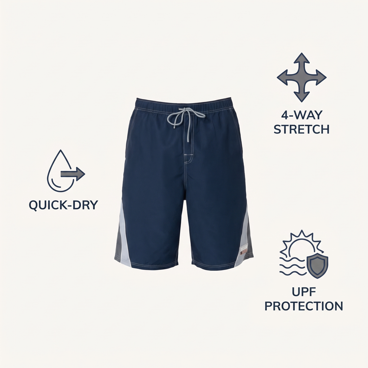 Elastic-Waist Boardshorts — features