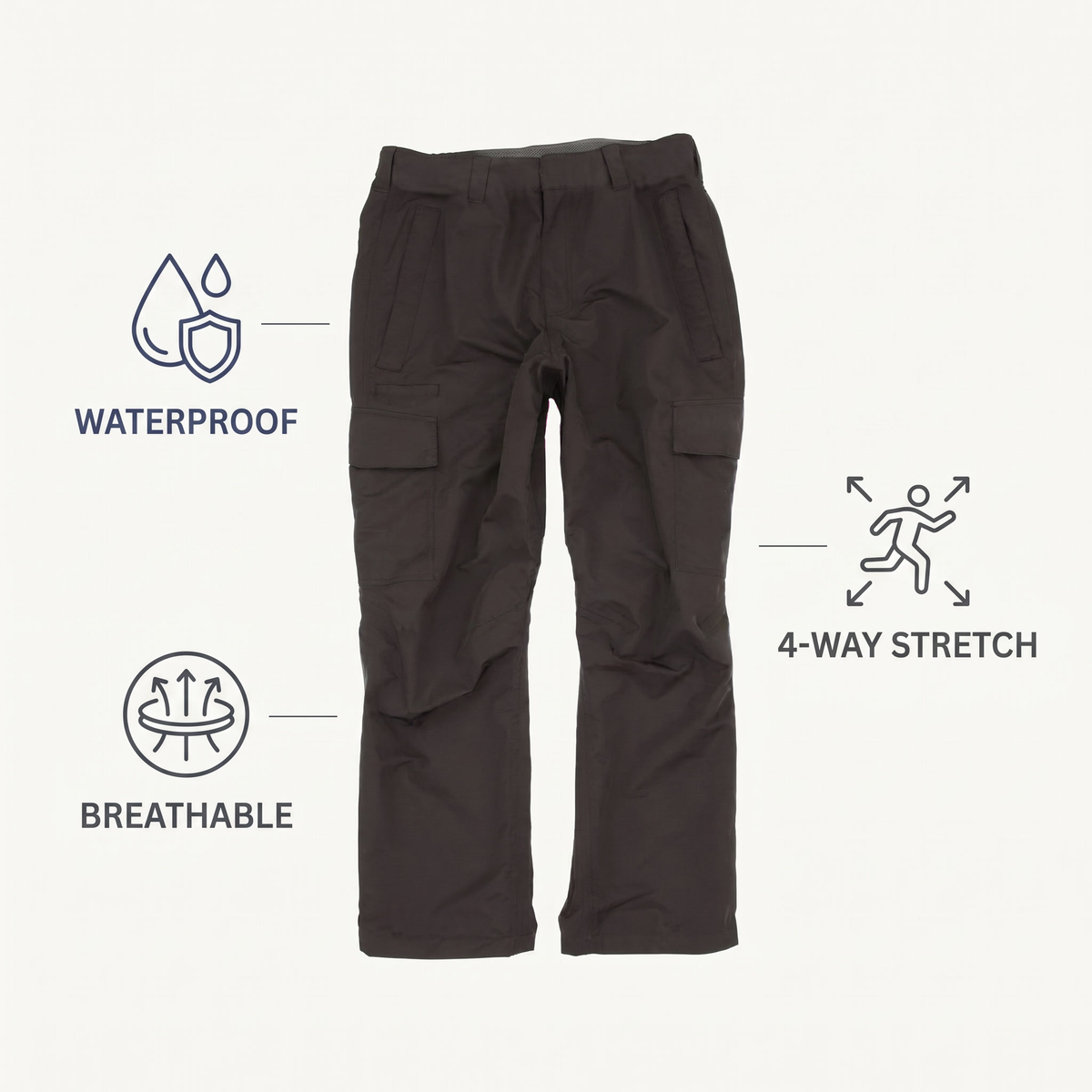 Technical Fishing Pants — Black — features
