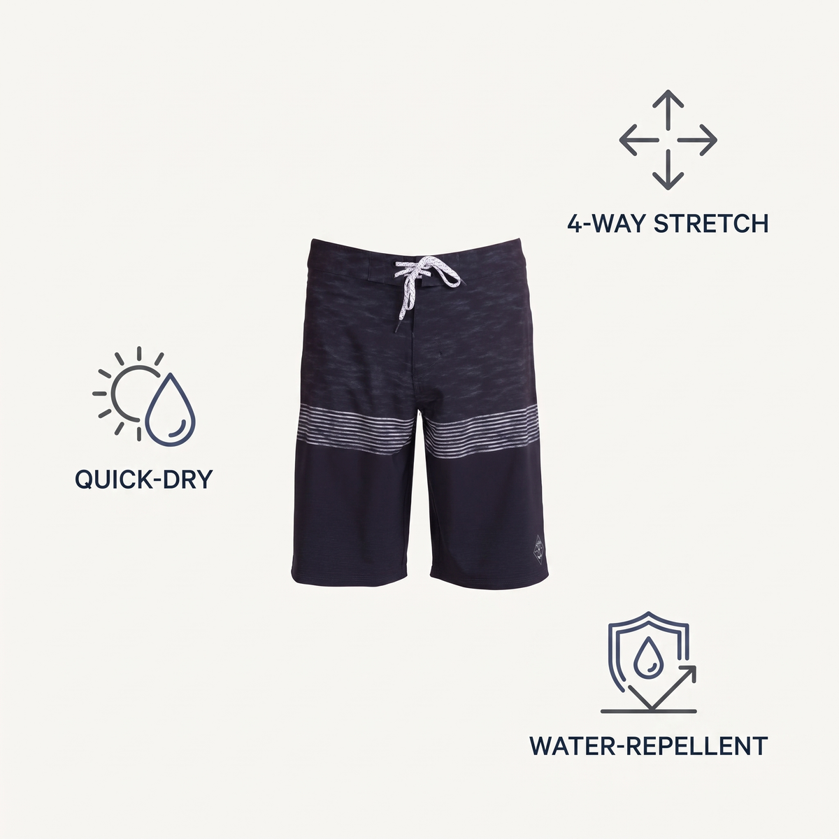 Everyday Boardshorts — Black — features