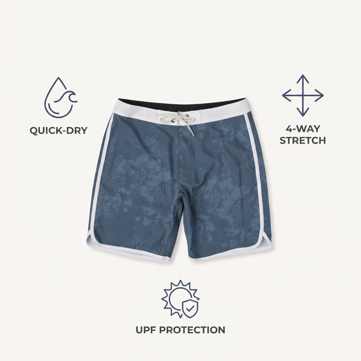 18" Boardshorts — Petrol — features
