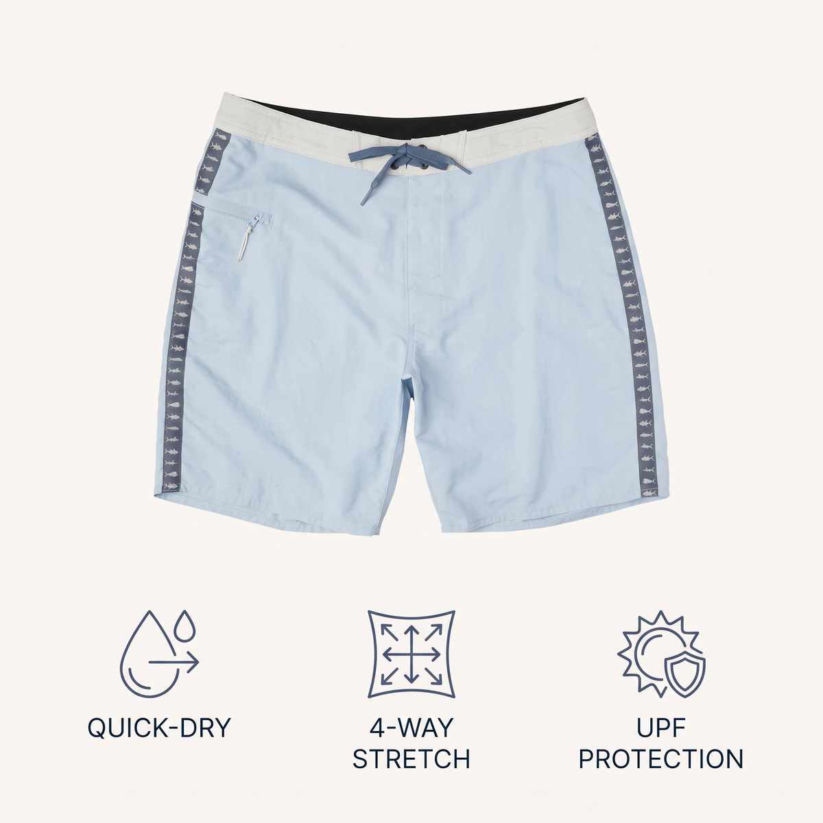 18" Performance Boardshorts — features