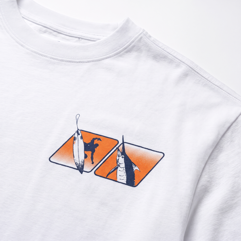 Fishing Tee — White — detail