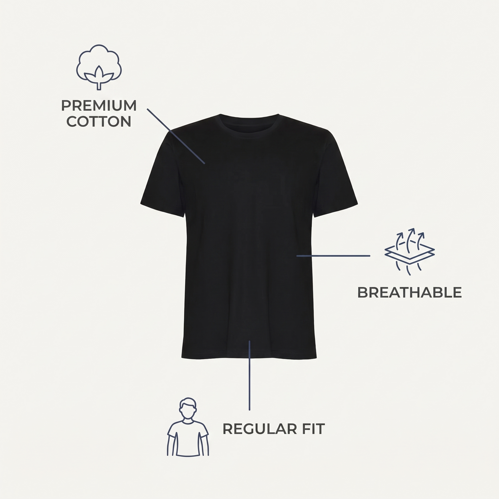 Aqua Fade Fishing Tee — Black — features