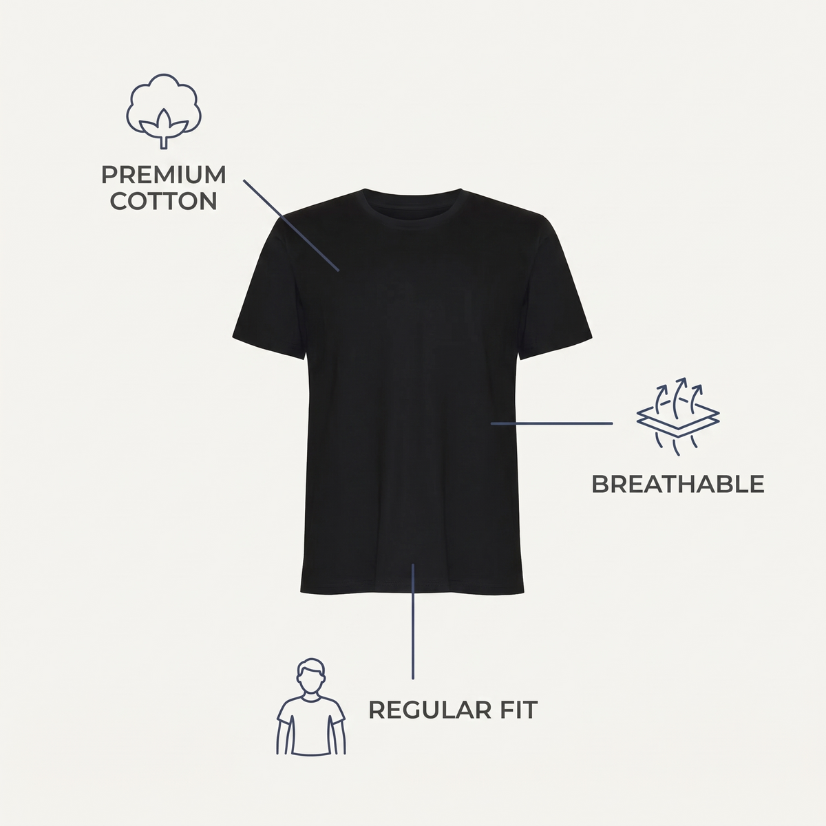 Aqua Fade Fishing Tee — Black — features