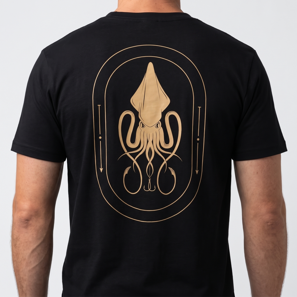 Squid Graphic Fishing Tee — Black — product hero