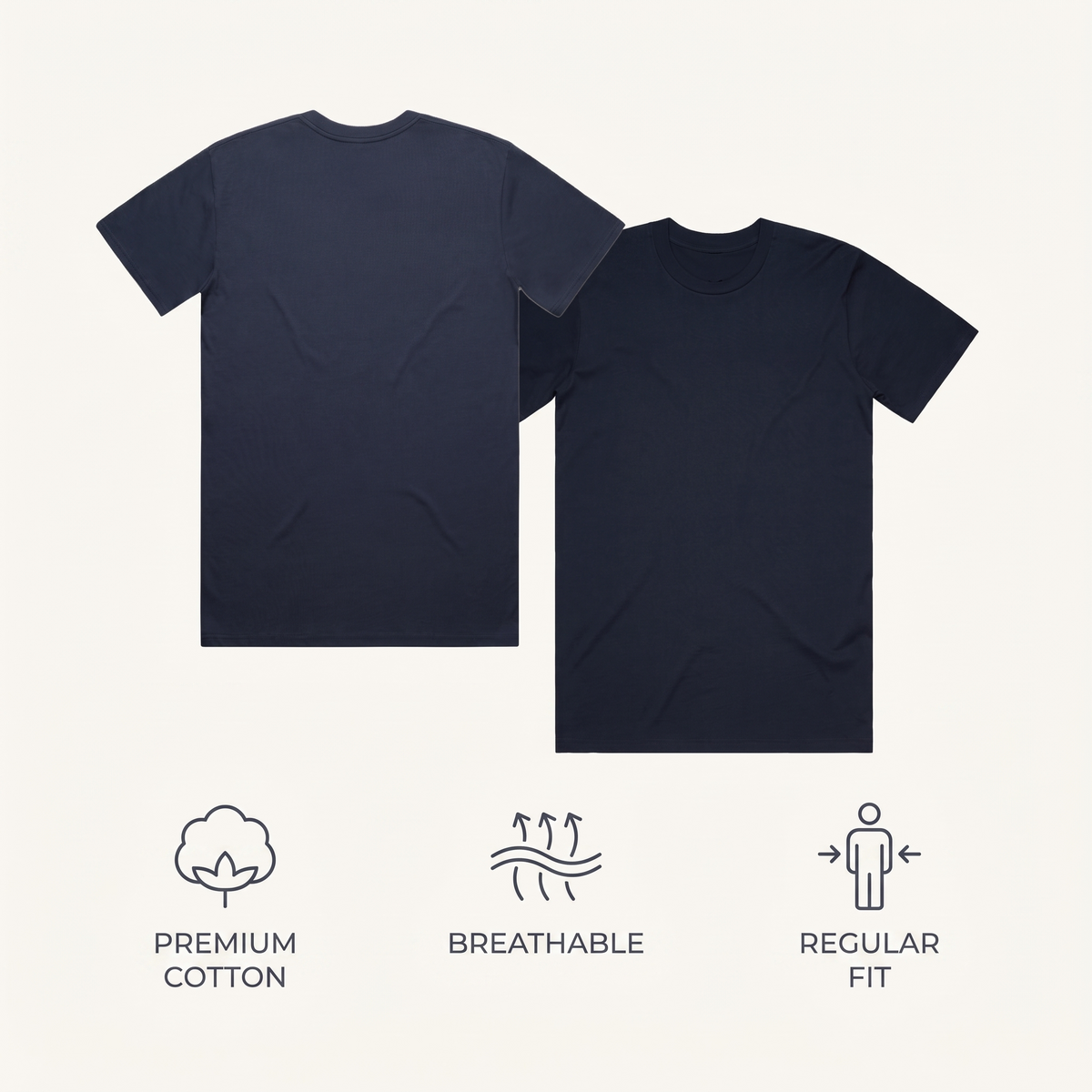 Marlin Graphic Fishing Tee — Navy — features