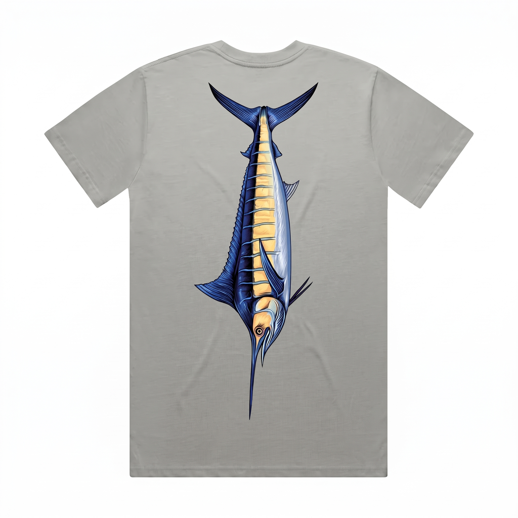 Blue Marlin Artist Fishing Tee — studio view