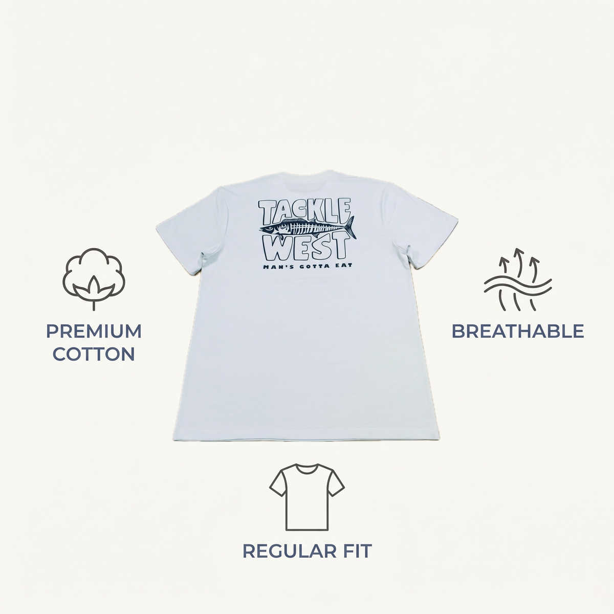 Classic Fishing Tee — White — features