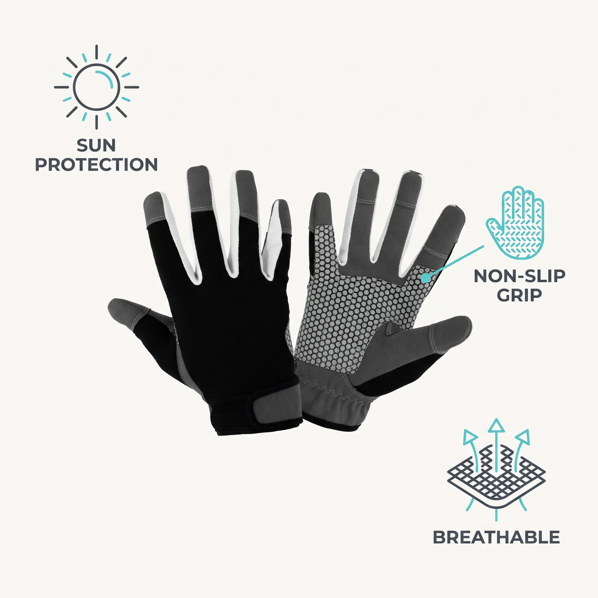Offshore Fishing Gloves — Black — features