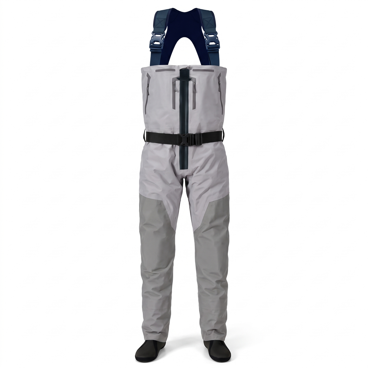 Zip-Front Breathable Chest Waders — studio view