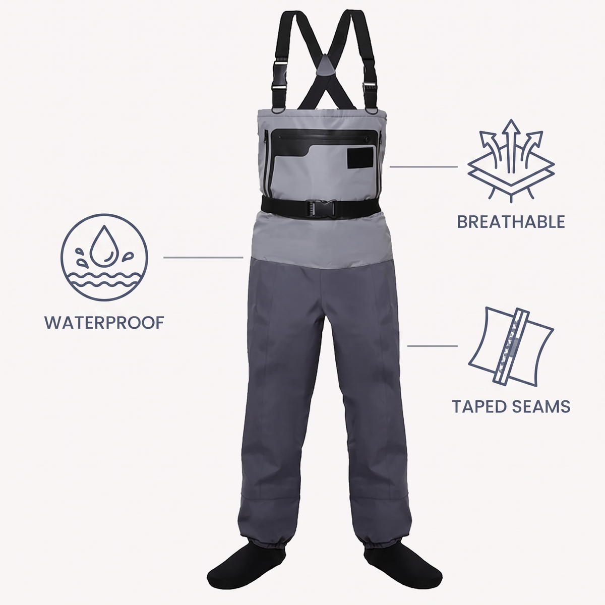 5-Layer Breathable Chest Waders — features
